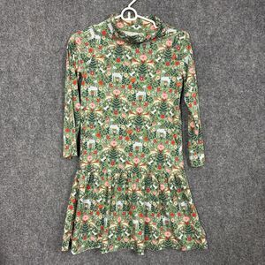 Duffield Lane Girls Dress Size 14 Green Floral Woodland Whimsical Christmas